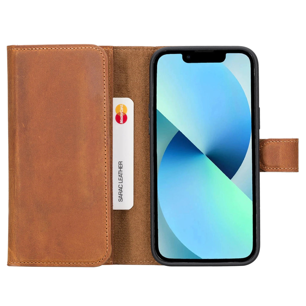 iPhone 14 Plus Leather Wallet Case Detachable RFID – Santa