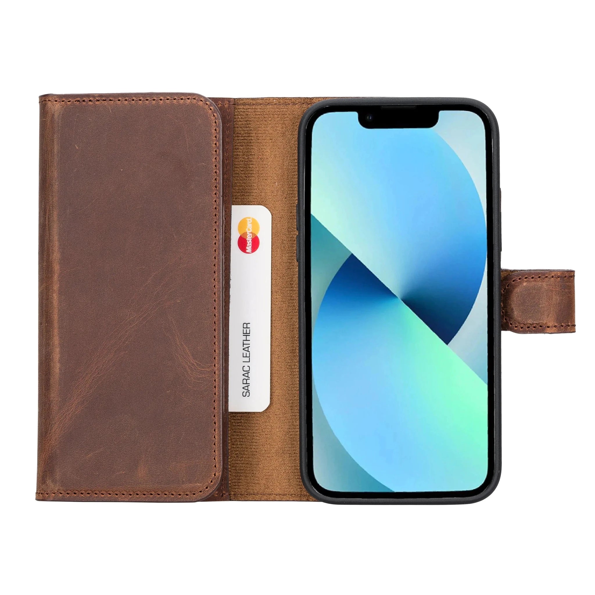 iPhone 14 Plus Leather Wallet Case Detachable RFID – Santa