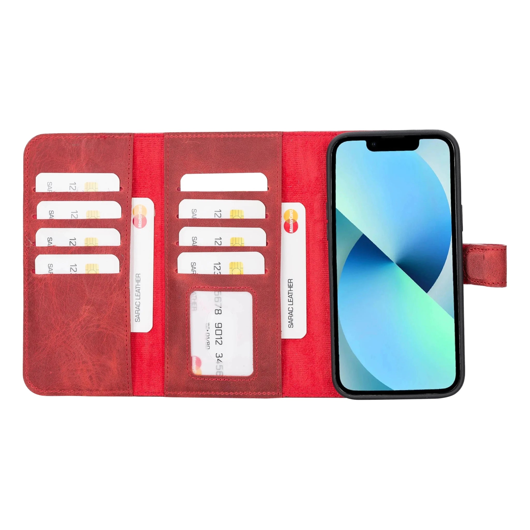 iPhone 14 Plus Leather Wallet Case Detachable RFID – Santa