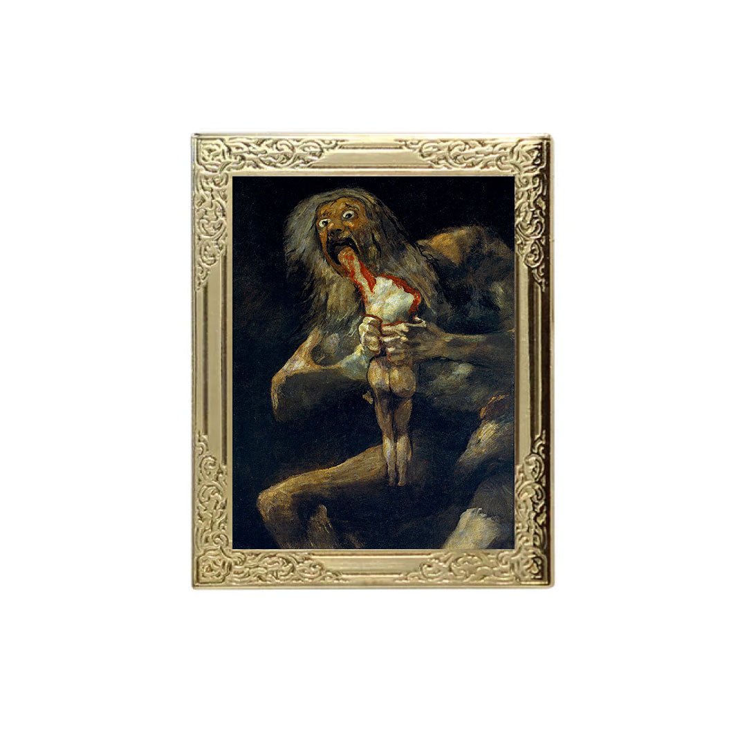 Saturn Devouring His Son Art Frame Pin - Museum Souvenir Fine Art Lapel Pin