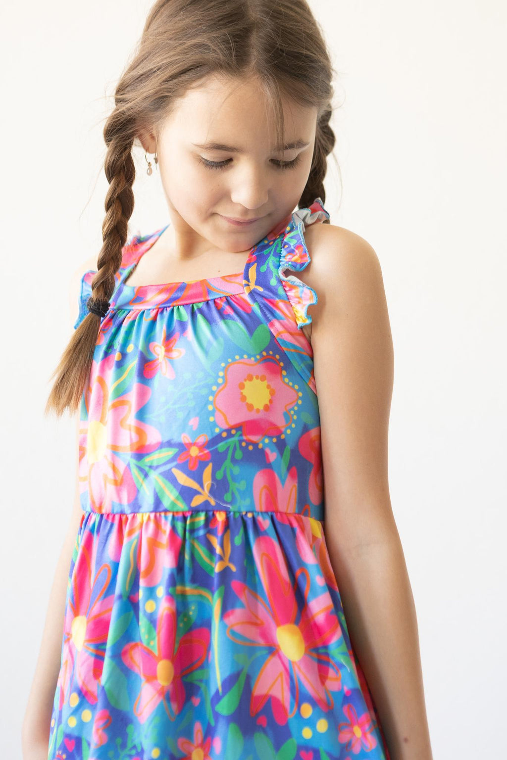 SALE Springing Around Ruffle Cross Back Dress