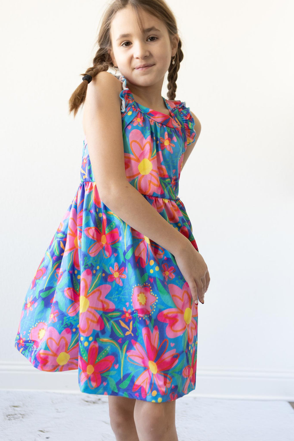 SALE Springing Around Ruffle Cross Back Dress