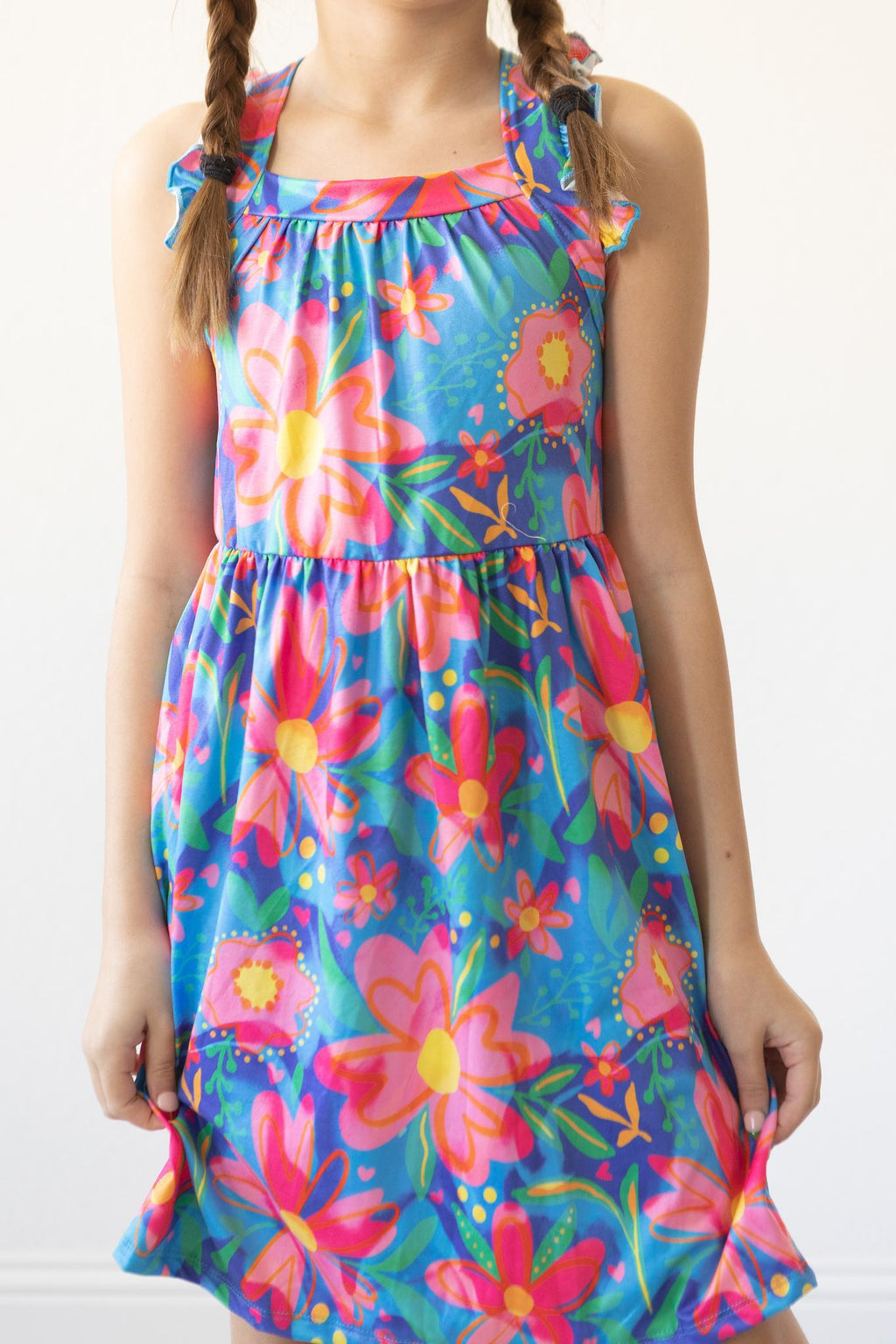 SALE Springing Around Ruffle Cross Back Dress