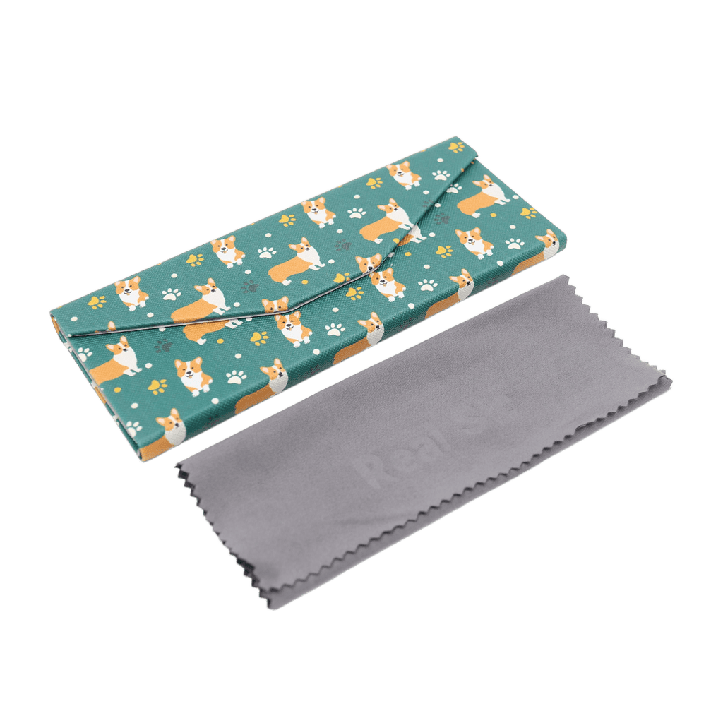 Welsh Corgi Print Glasses Case - Vegan Leather Magic Folding Hard Case
