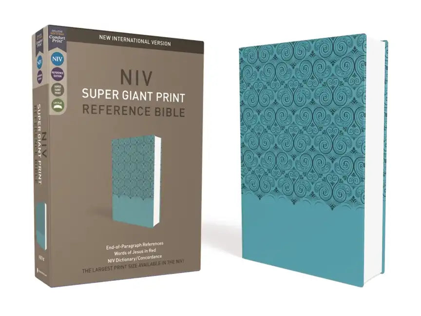 NIV, Super Giant Print Reference Bible, Imitation Leather, Blue, Red Letter Edition - Imitation Leather