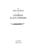 1850 Census of Georgia Slave Owners - Paperback