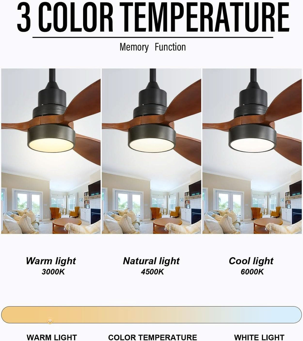 52 Inch Flush Mount Ceiling Fan With Lights Remote Control