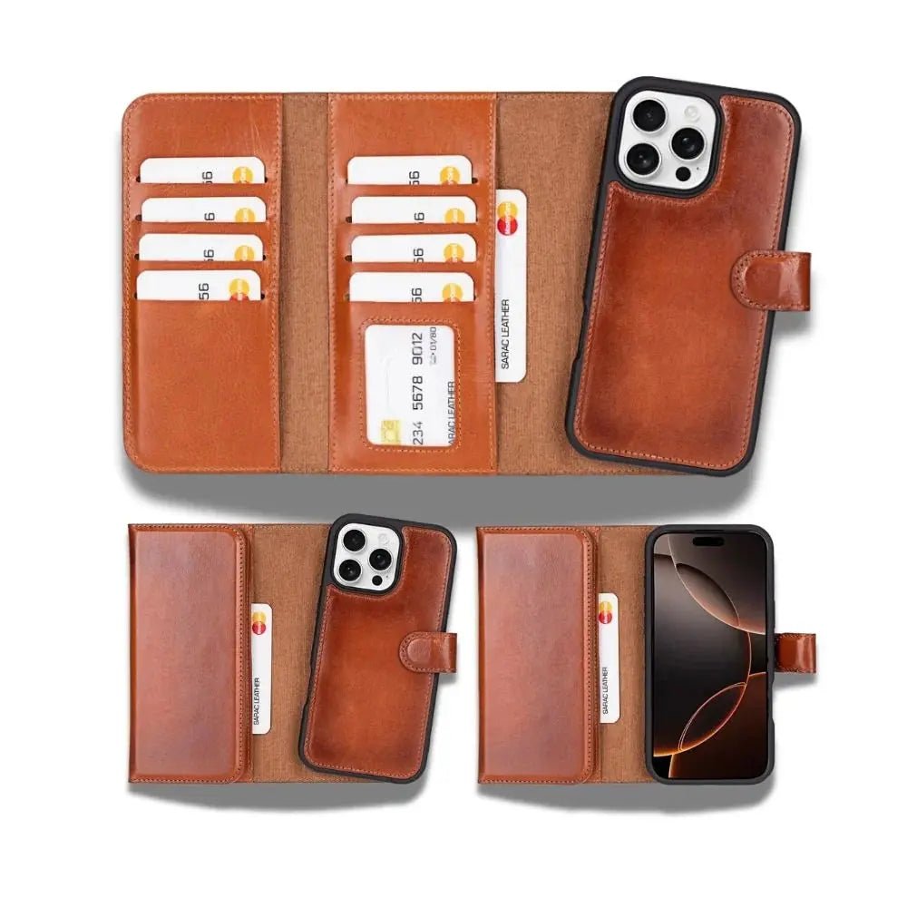 iPhone 16 Pro Leather Wallet Case Detachable RFID MagSafe – Santa Series