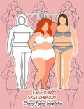 Fashion Sketchbook Curvy Figure Templates: 224 Large Female Figure Template for Quick & Easy Sketching Your Fashion Designs & Building Your Portfolio/ - Paperback
