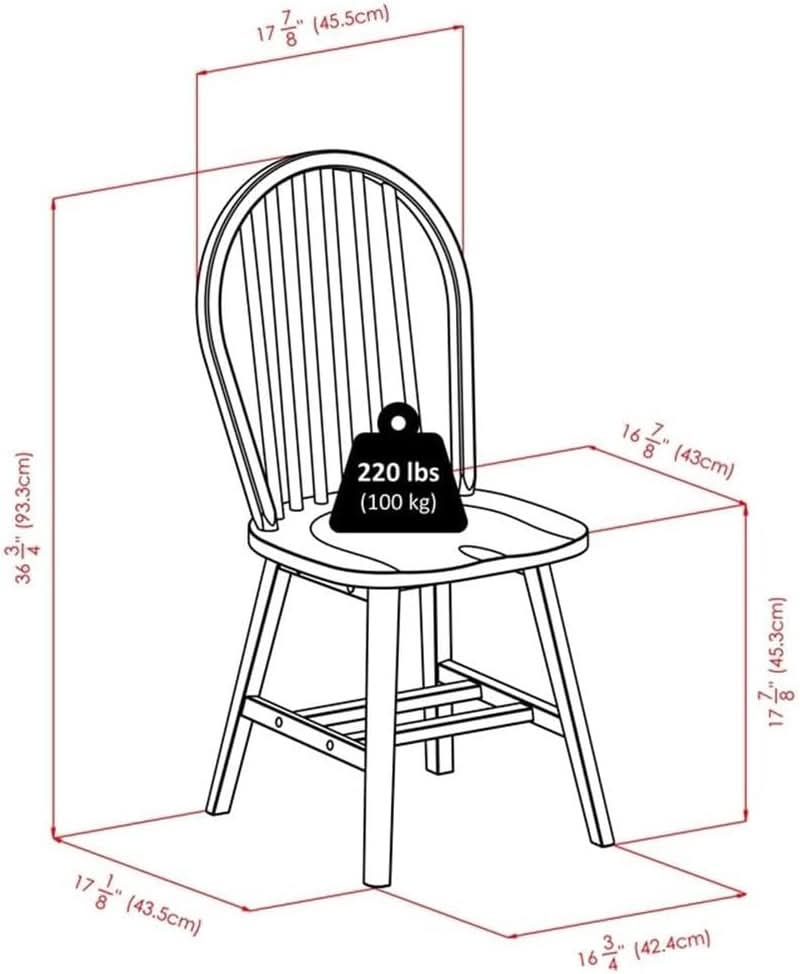 Windsor Two Piece Chair Set Solid Wood Natural Finish