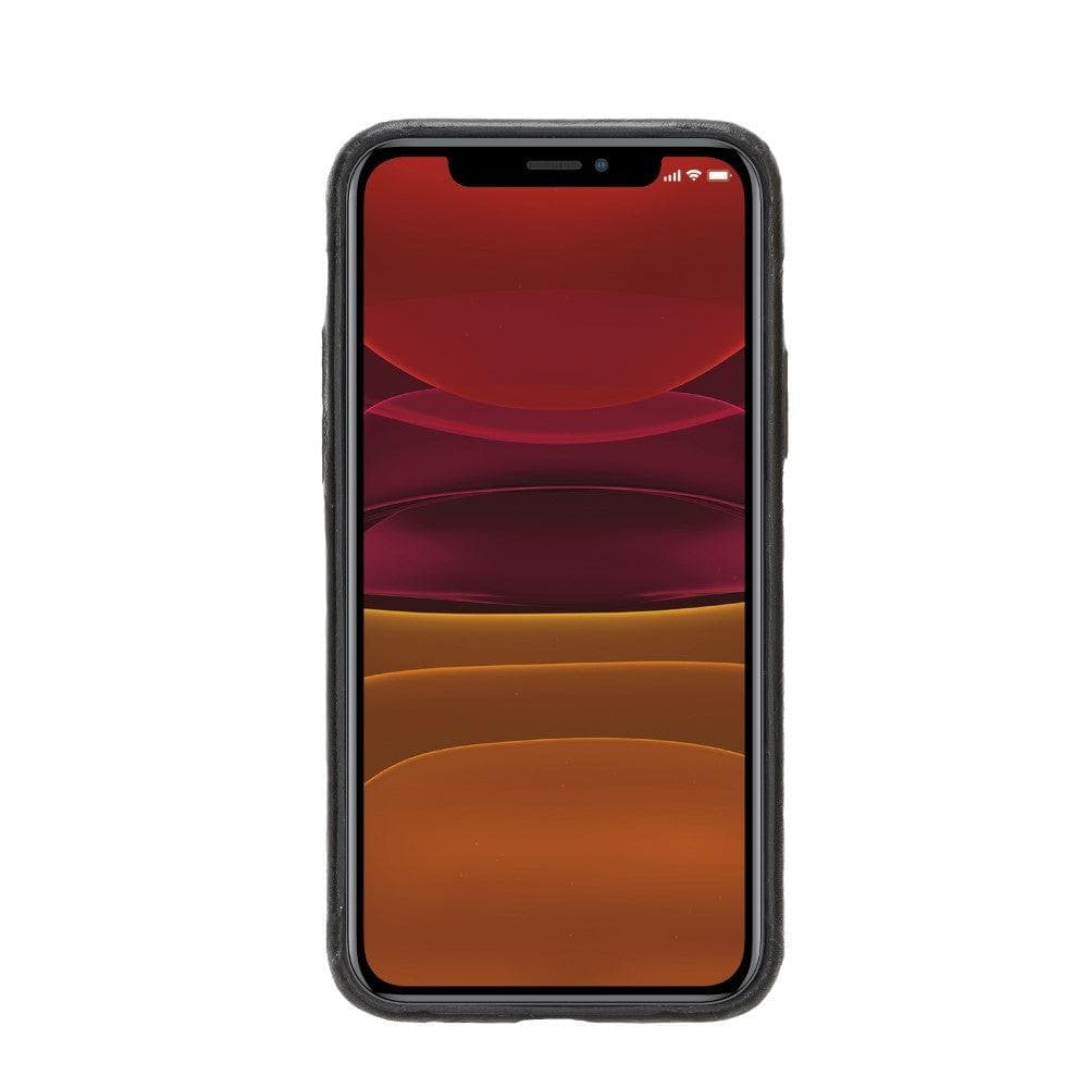 iPhone 11 Pro Max Genuine Leather Slim Case – Rock Cover Stand