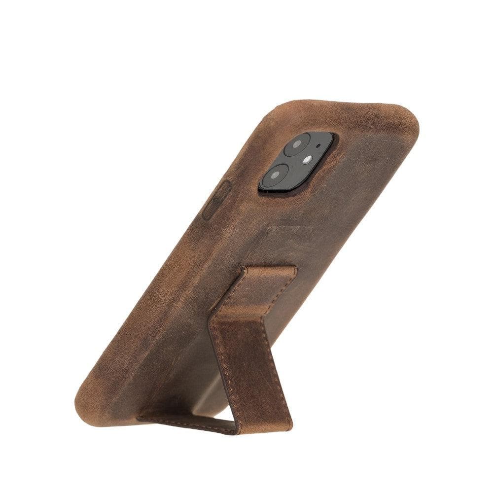 iPhone 11 Genuine Leather Slim Case with Stand – Rock Cover Stand
