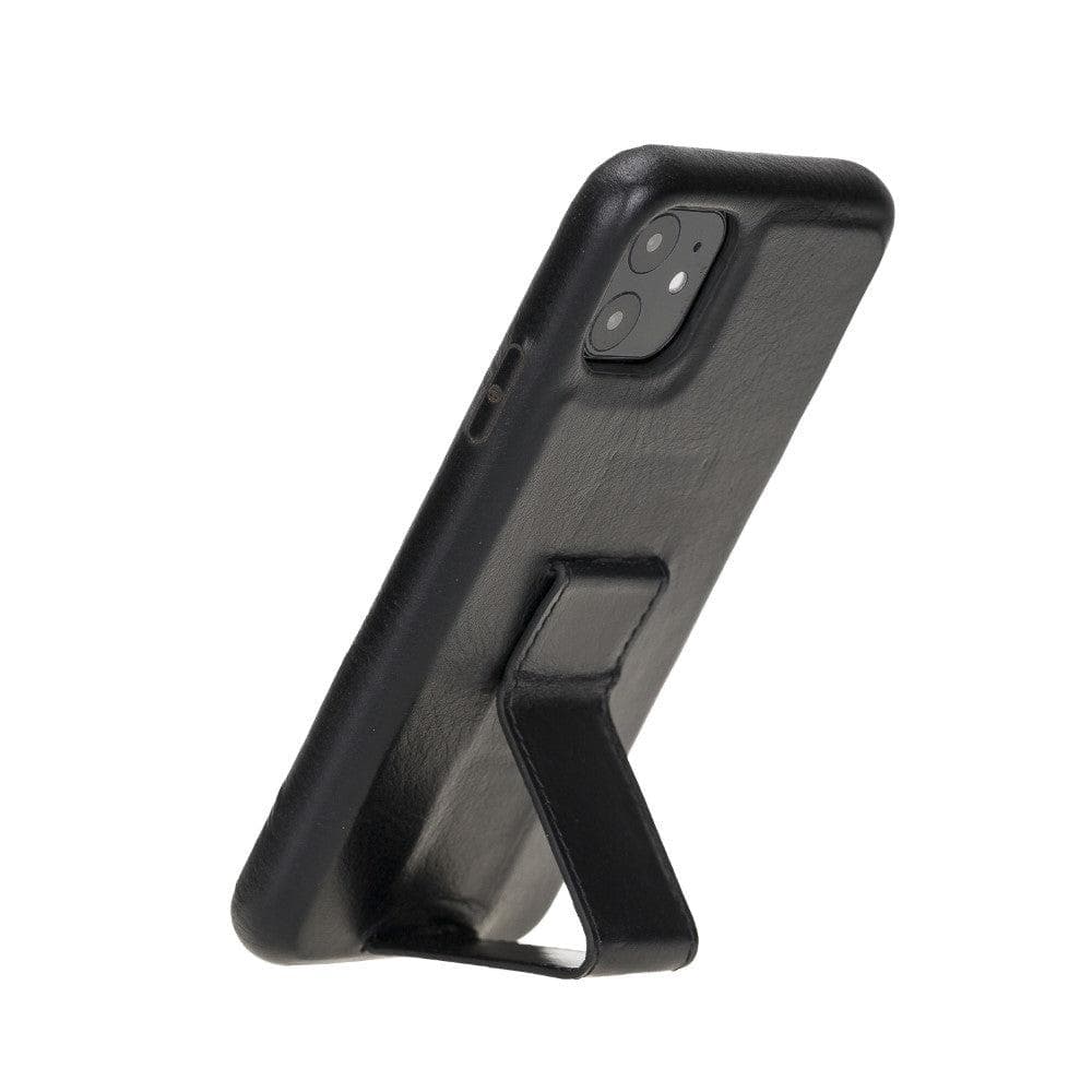 iPhone 11 Genuine Leather Slim Case with Stand – Rock Cover Stand