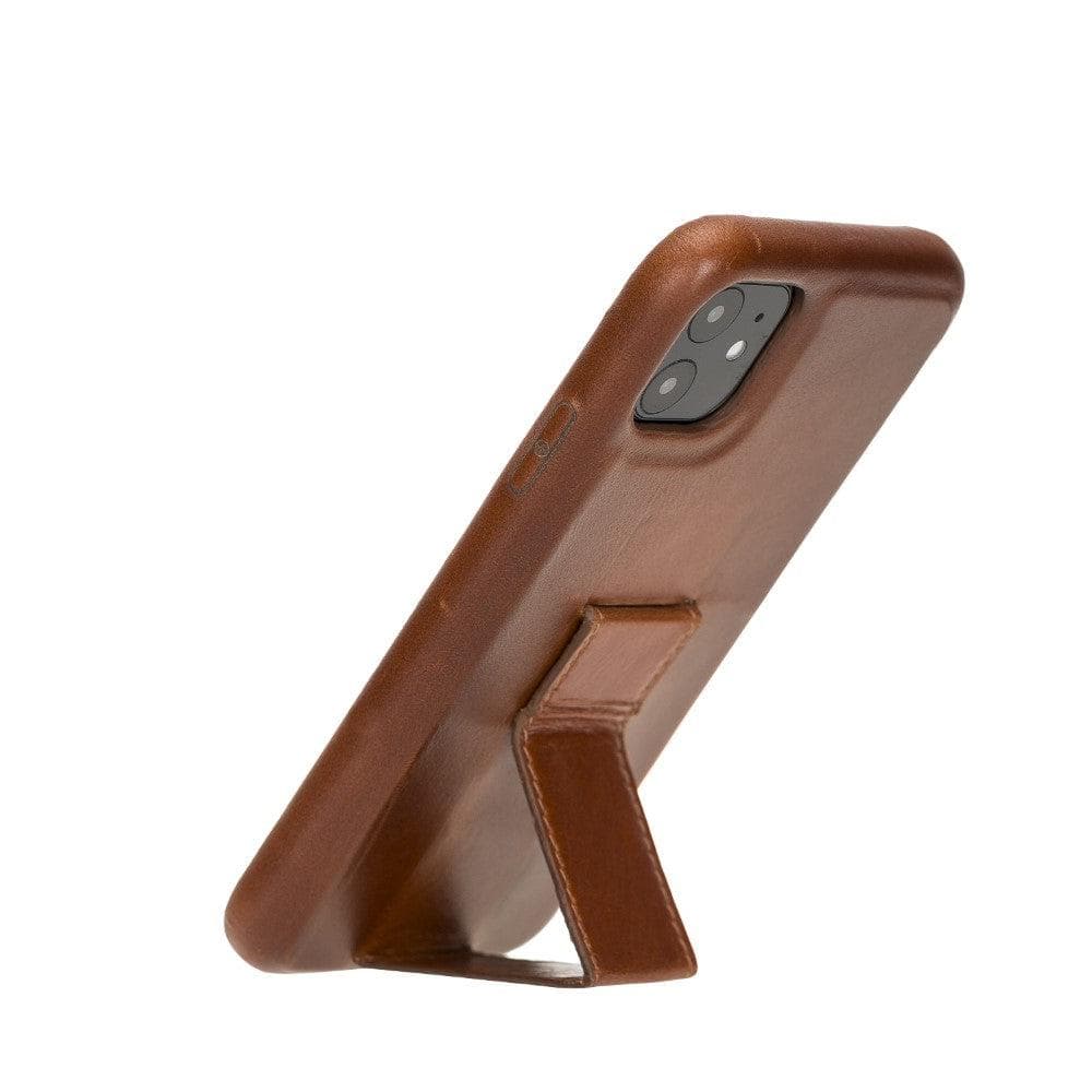 iPhone 11 Genuine Leather Slim Case with Stand – Rock Cover Stand