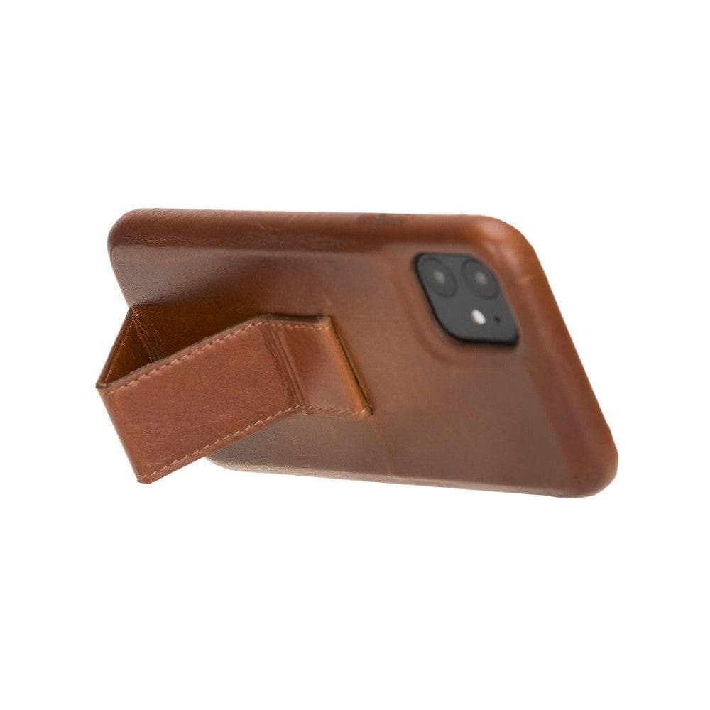 iPhone 11 Genuine Leather Slim Case with Stand – Rock Cover Stand