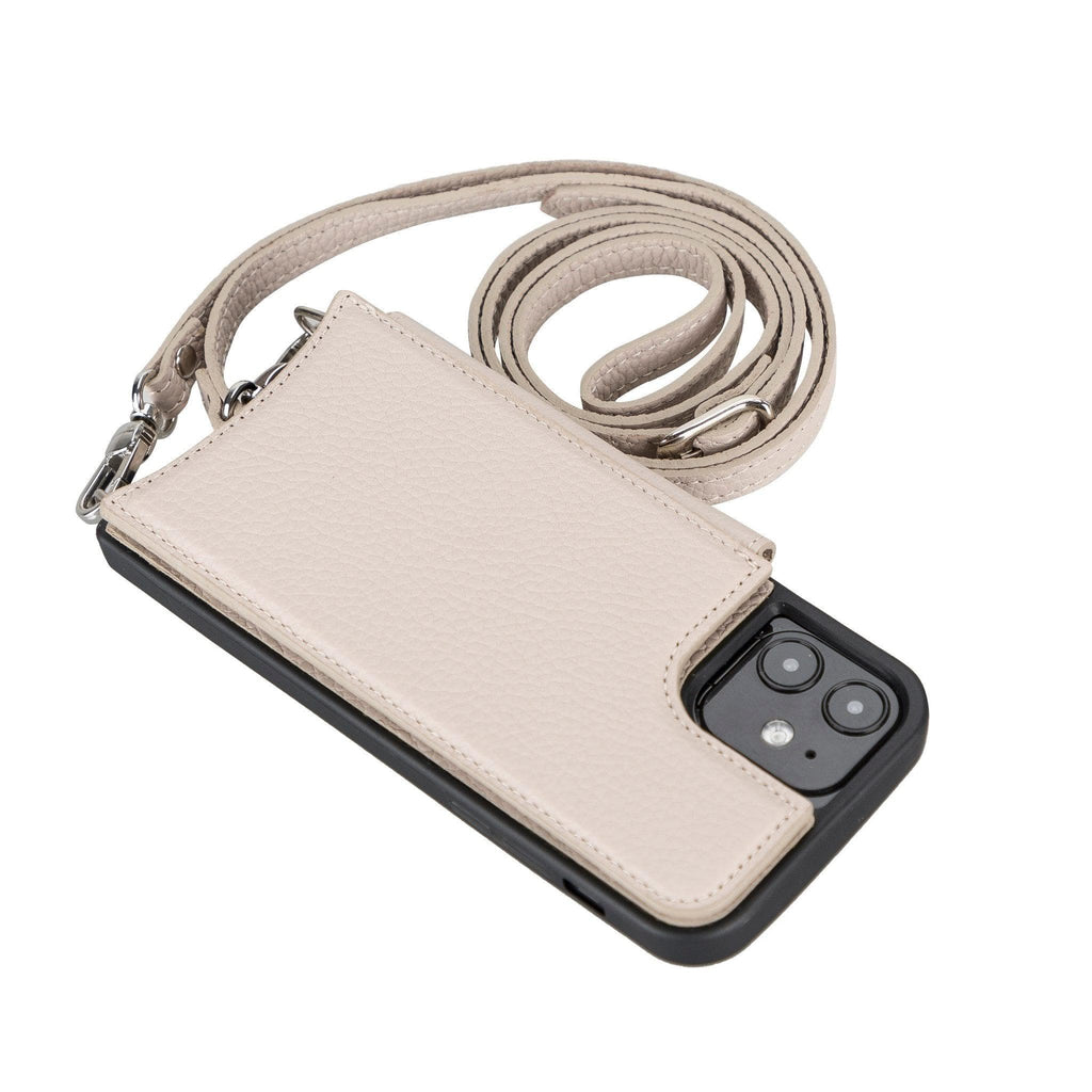 iPhone 12 / 12 Pro Leather Wallet Case with Shoulder Strap – Saff