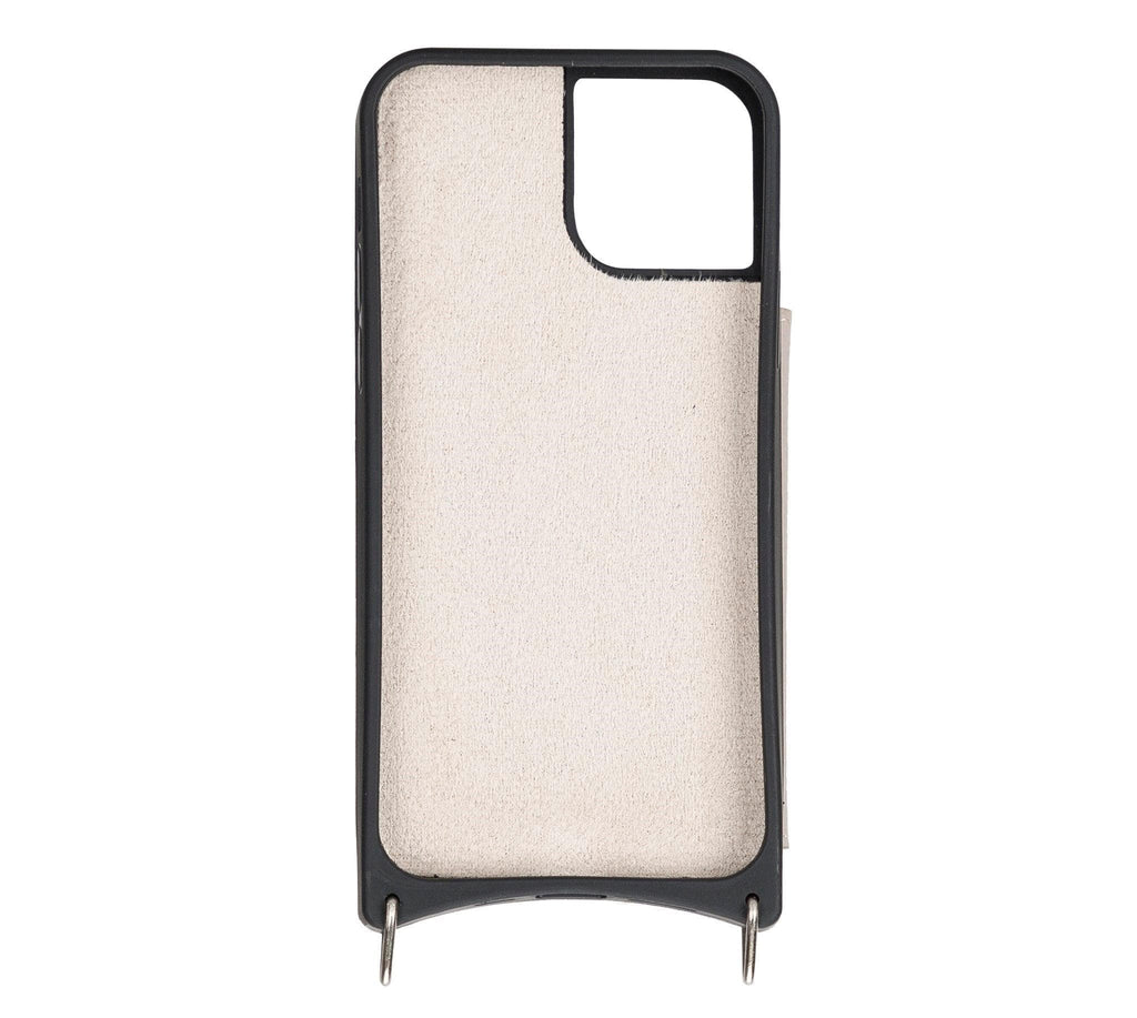 iPhone 12 / 12 Pro Leather Wallet Case with Shoulder Strap – Saff