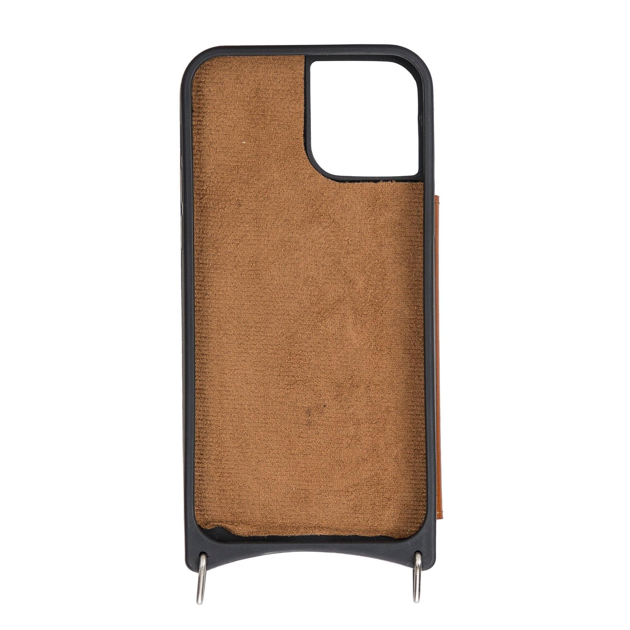 iPhone 12 / 12 Pro Leather Wallet Case with Shoulder Strap – Saff