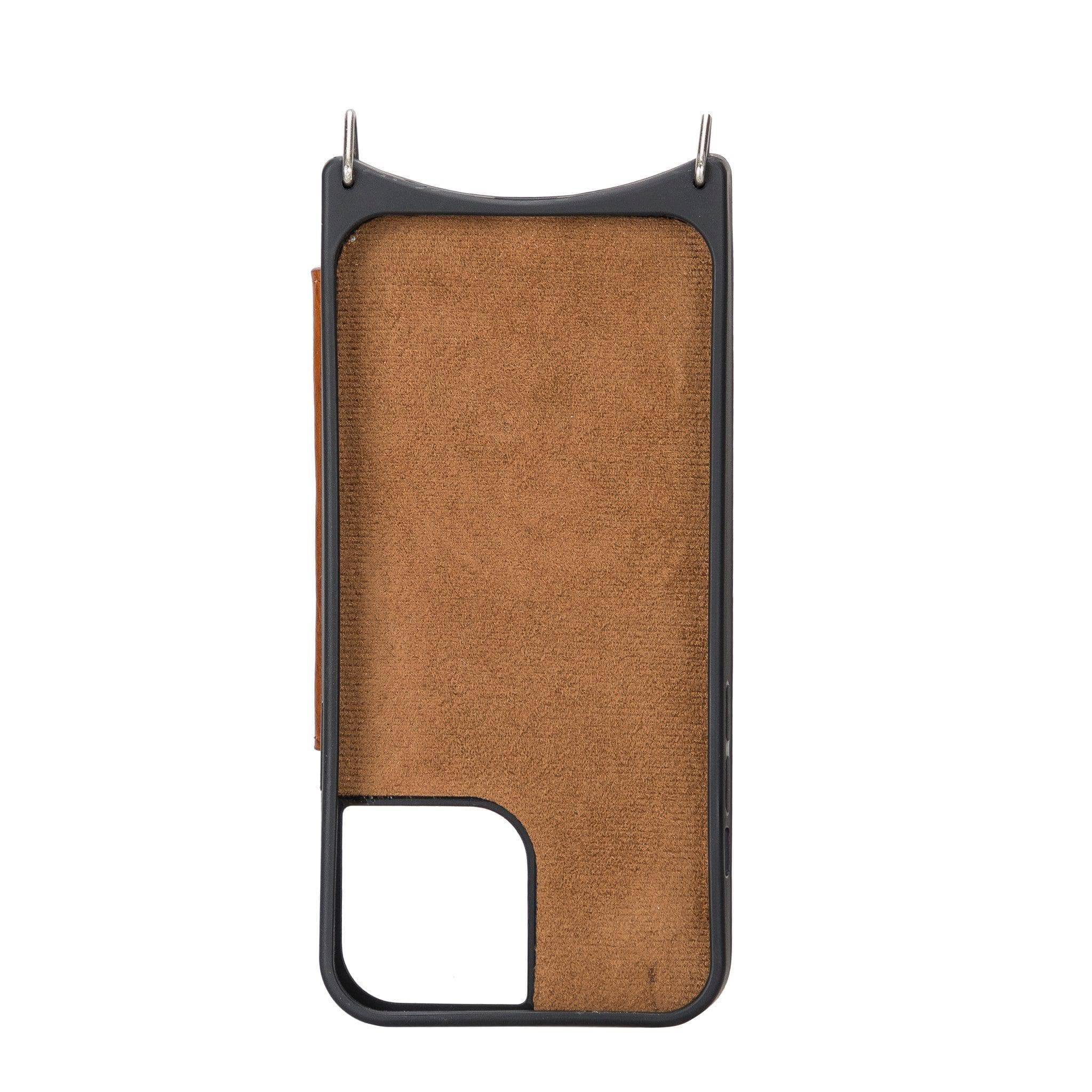 iPhone 12 / 12 Pro Leather Wallet Case with Shoulder Strap – Saff