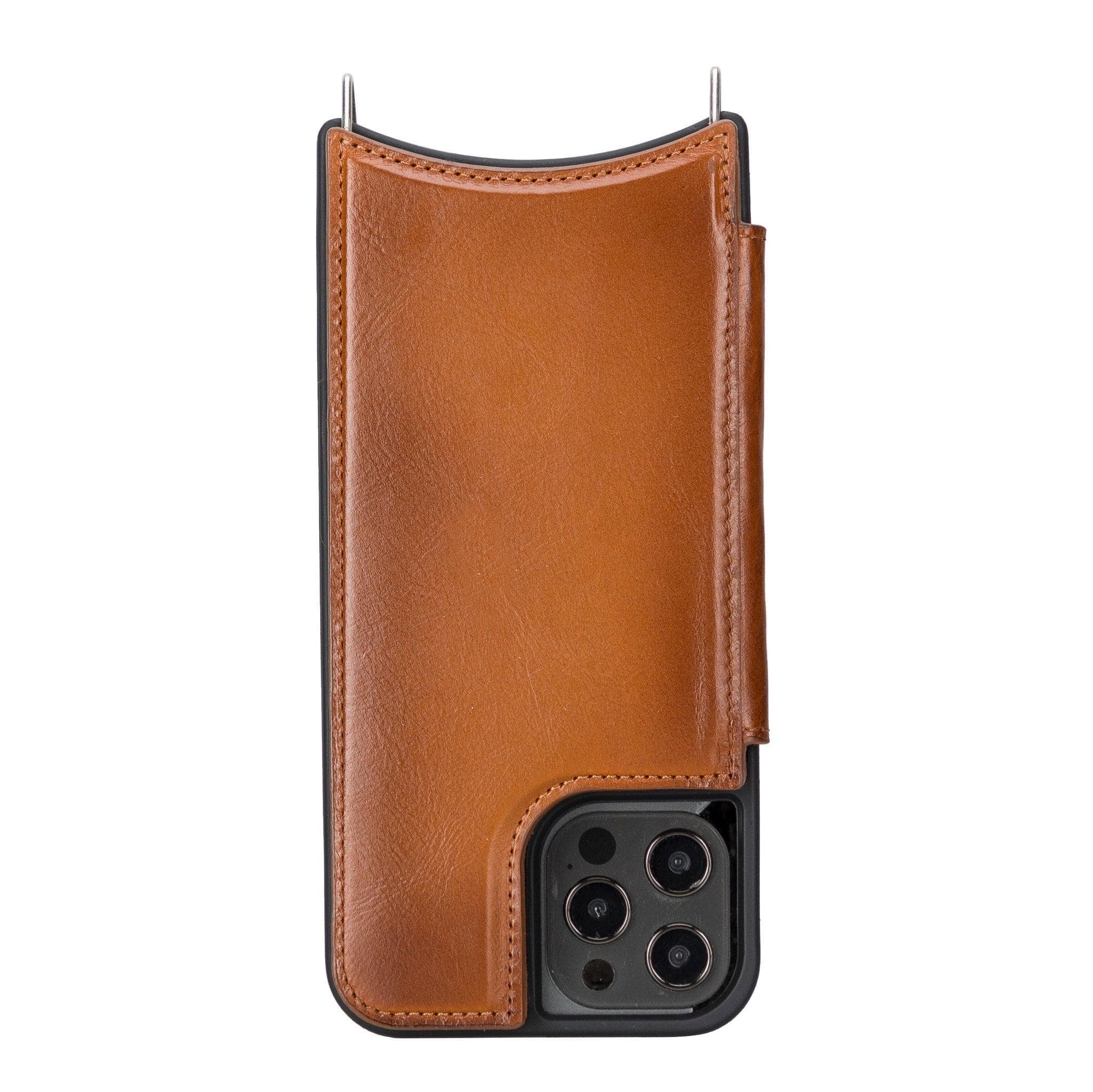 iPhone 12 / 12 Pro Leather Wallet Case with Shoulder Strap – Saff