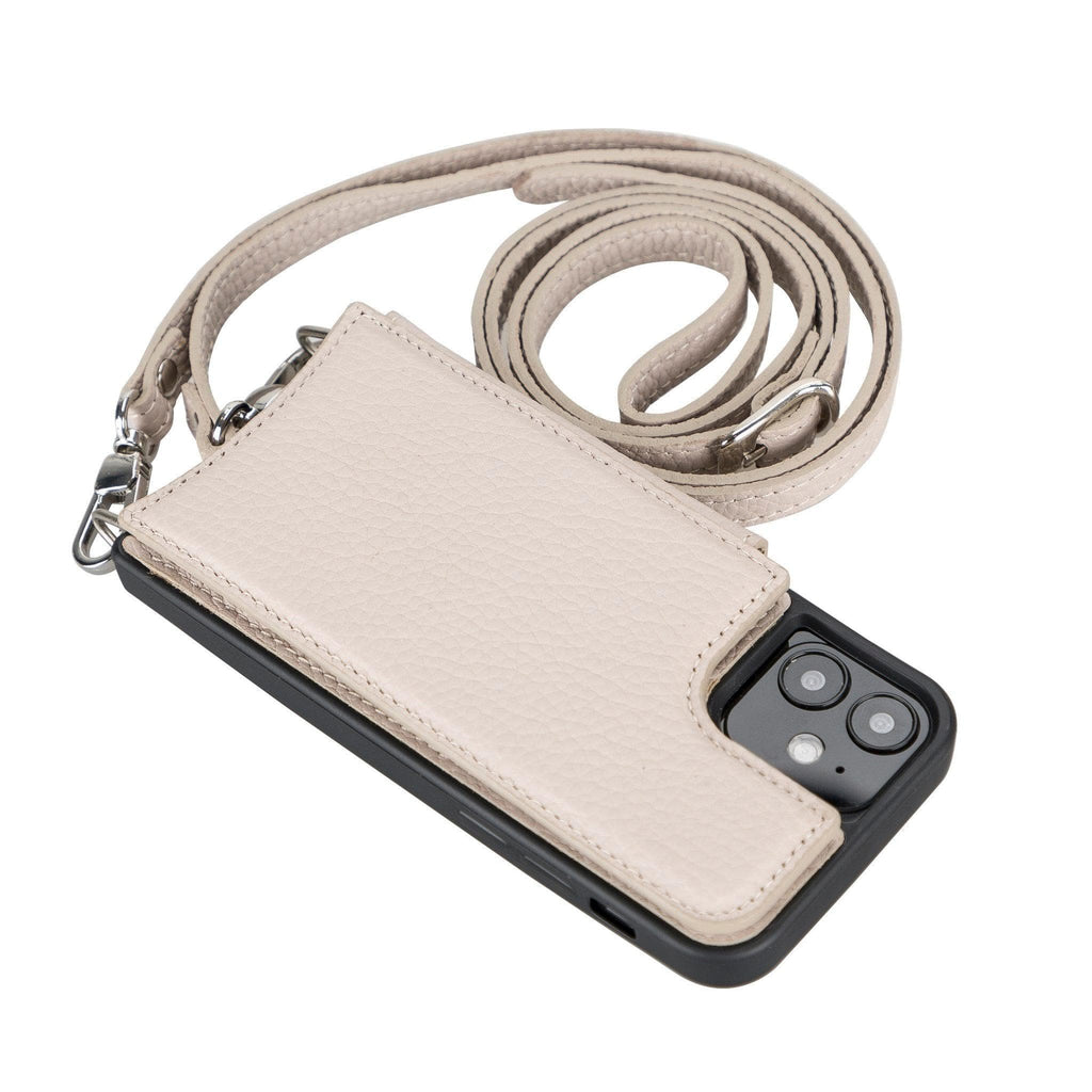 iPhone 12 / 12 Pro Leather Wallet Case with Shoulder Strap – Saff