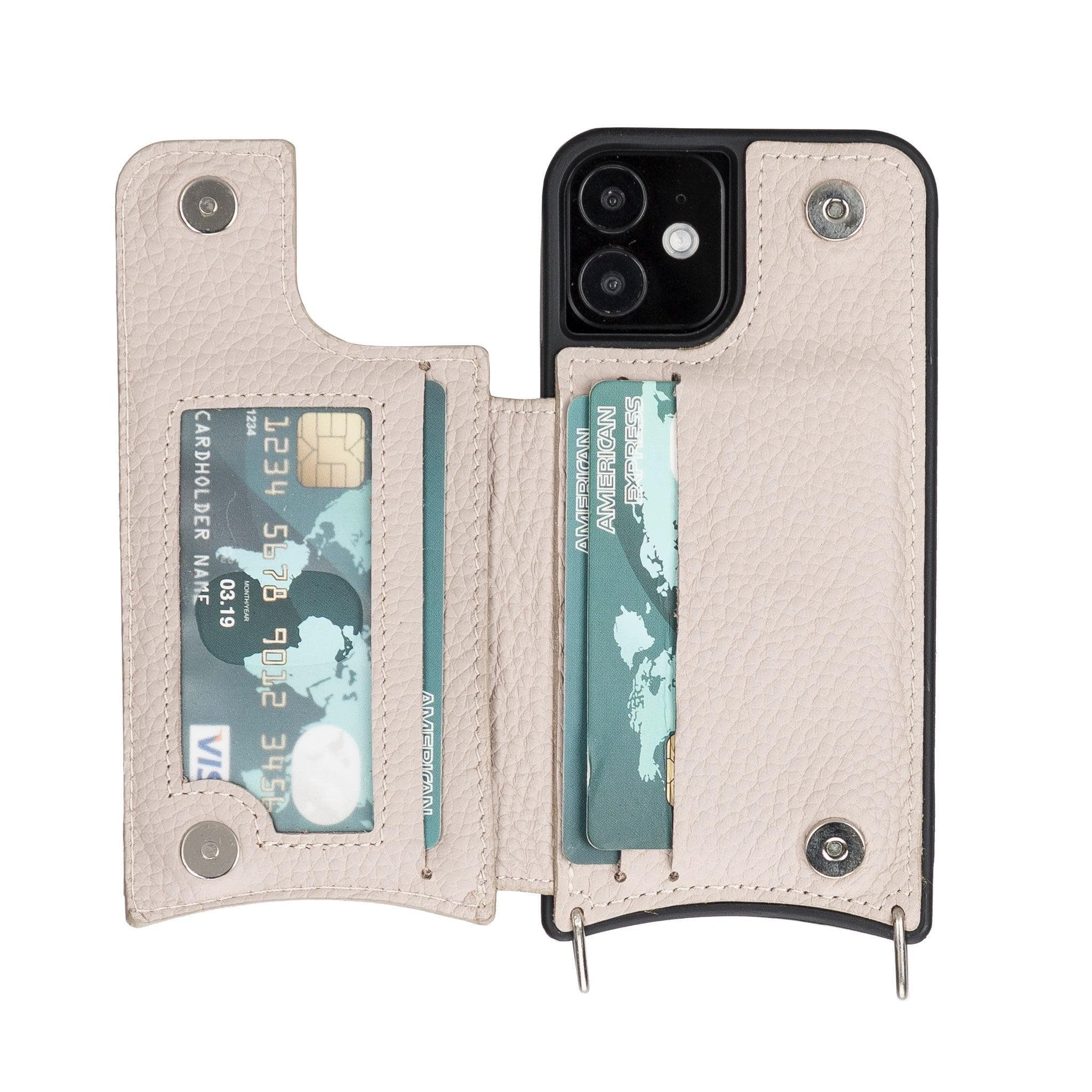 iPhone 12 / 12 Pro Leather Wallet Case with Shoulder Strap – Saff