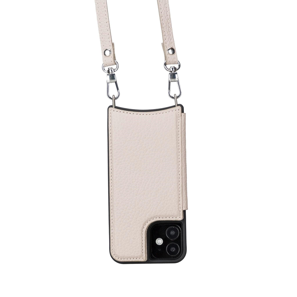 iPhone 12 / 12 Pro Leather Wallet Case with Shoulder Strap – Saff