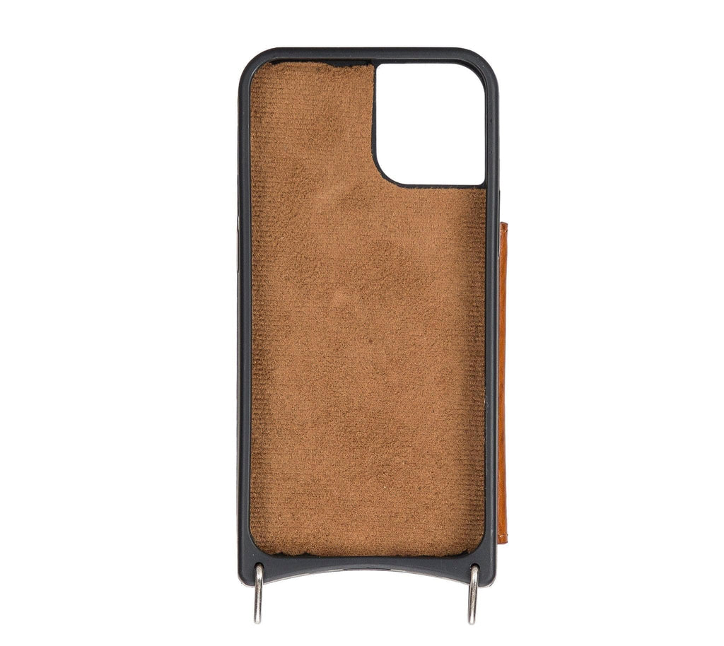 iPhone 12 / 12 Pro Leather Wallet Case with Shoulder Strap – Saff