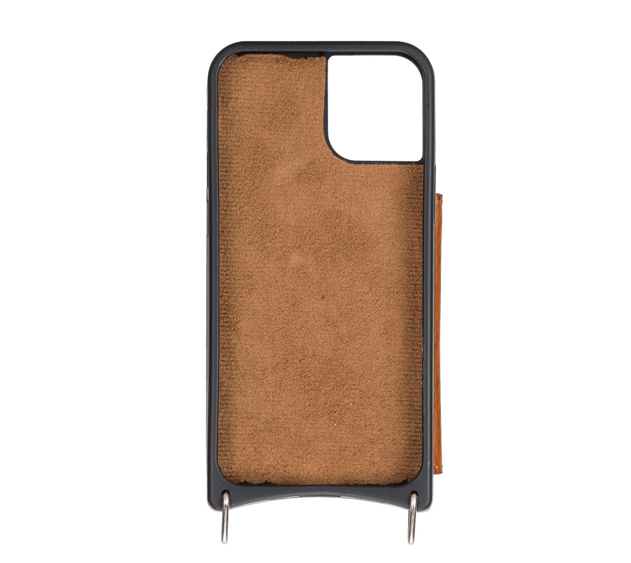 iPhone 12 / 12 Pro Leather Wallet Case with Shoulder Strap – Saff