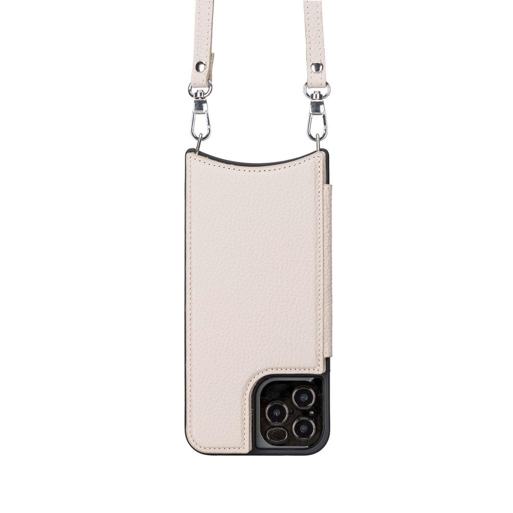 iPhone 12 / 12 Pro Leather Wallet Case with Shoulder Strap – Saff