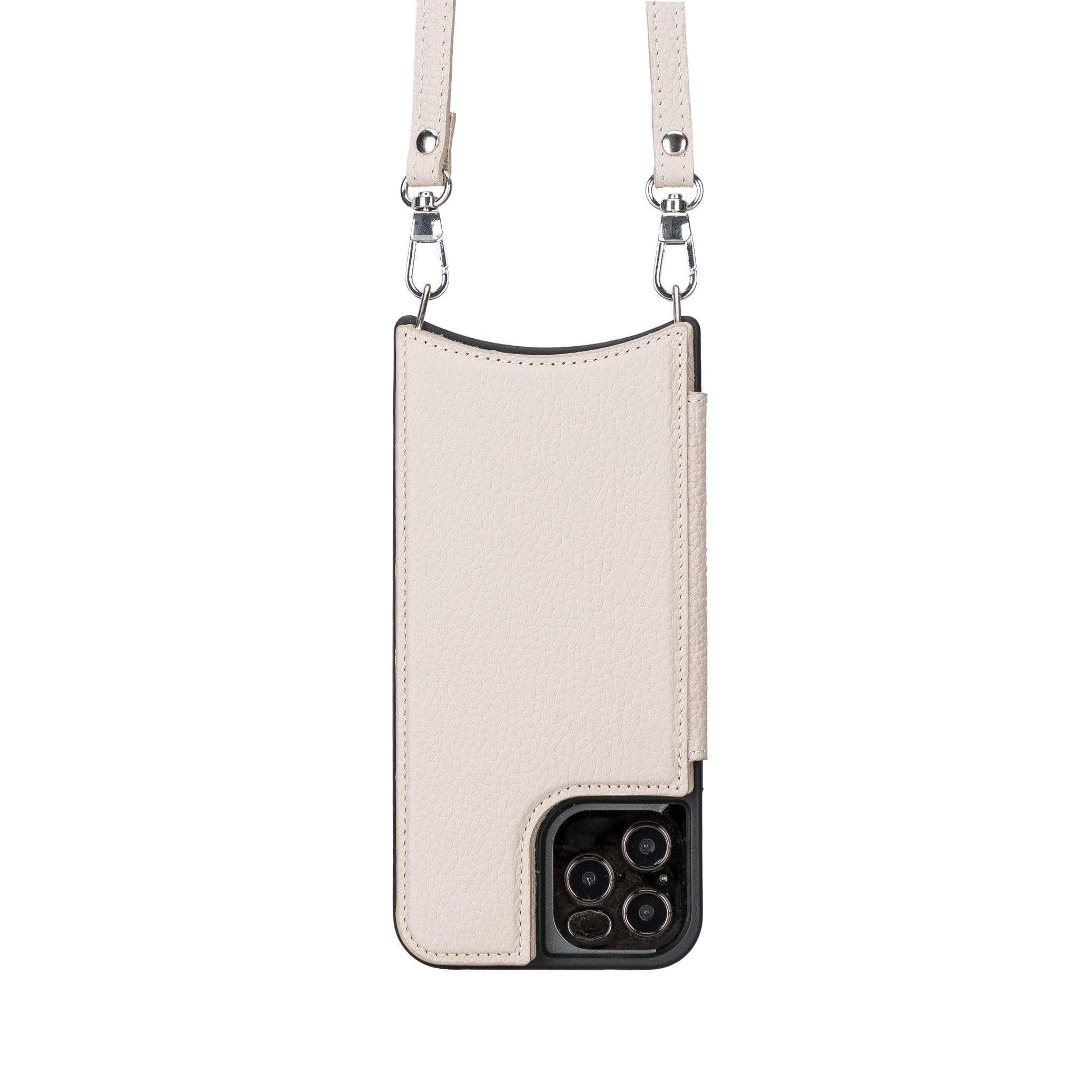 iPhone 12 / 12 Pro Leather Wallet Case with Shoulder Strap – Saff