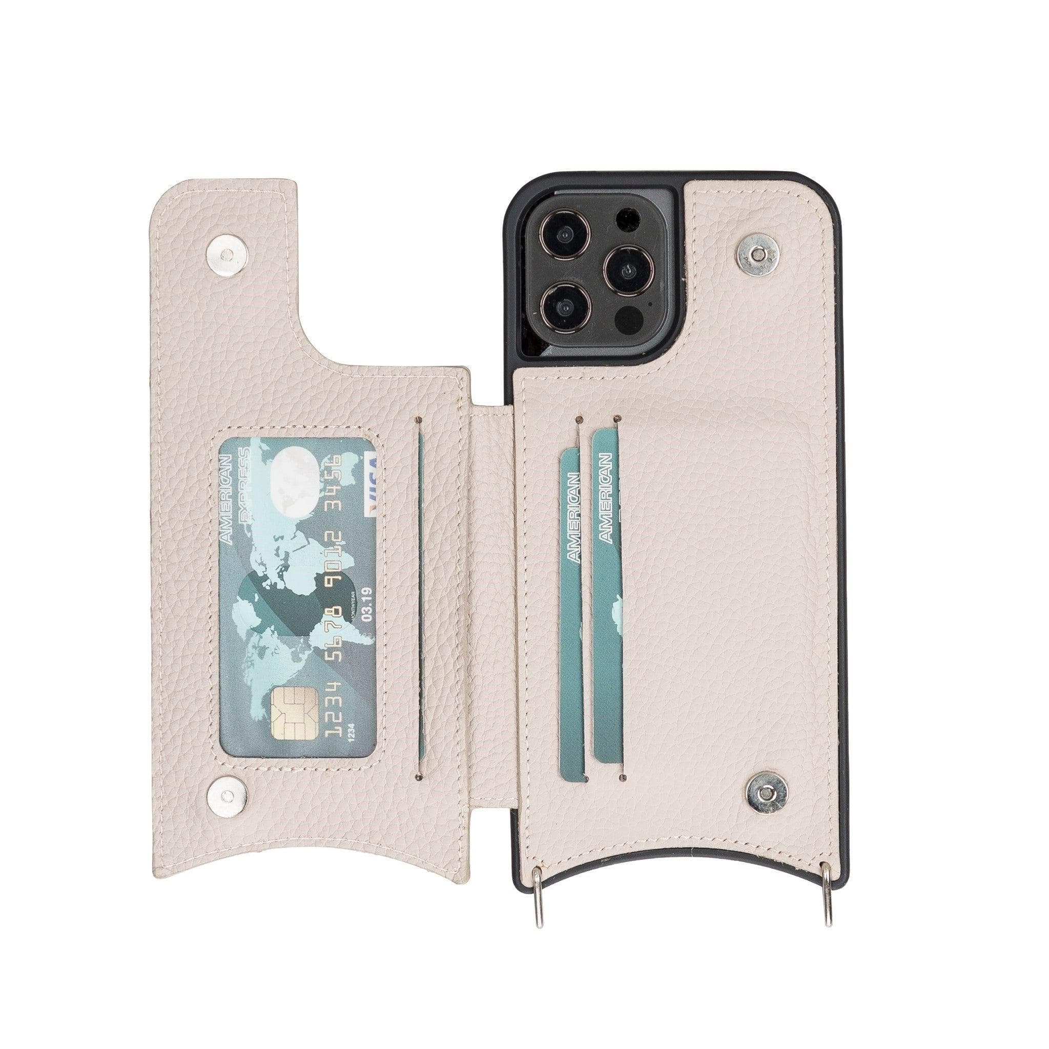 iPhone 12 / 12 Pro Leather Wallet Case with Shoulder Strap – Saff