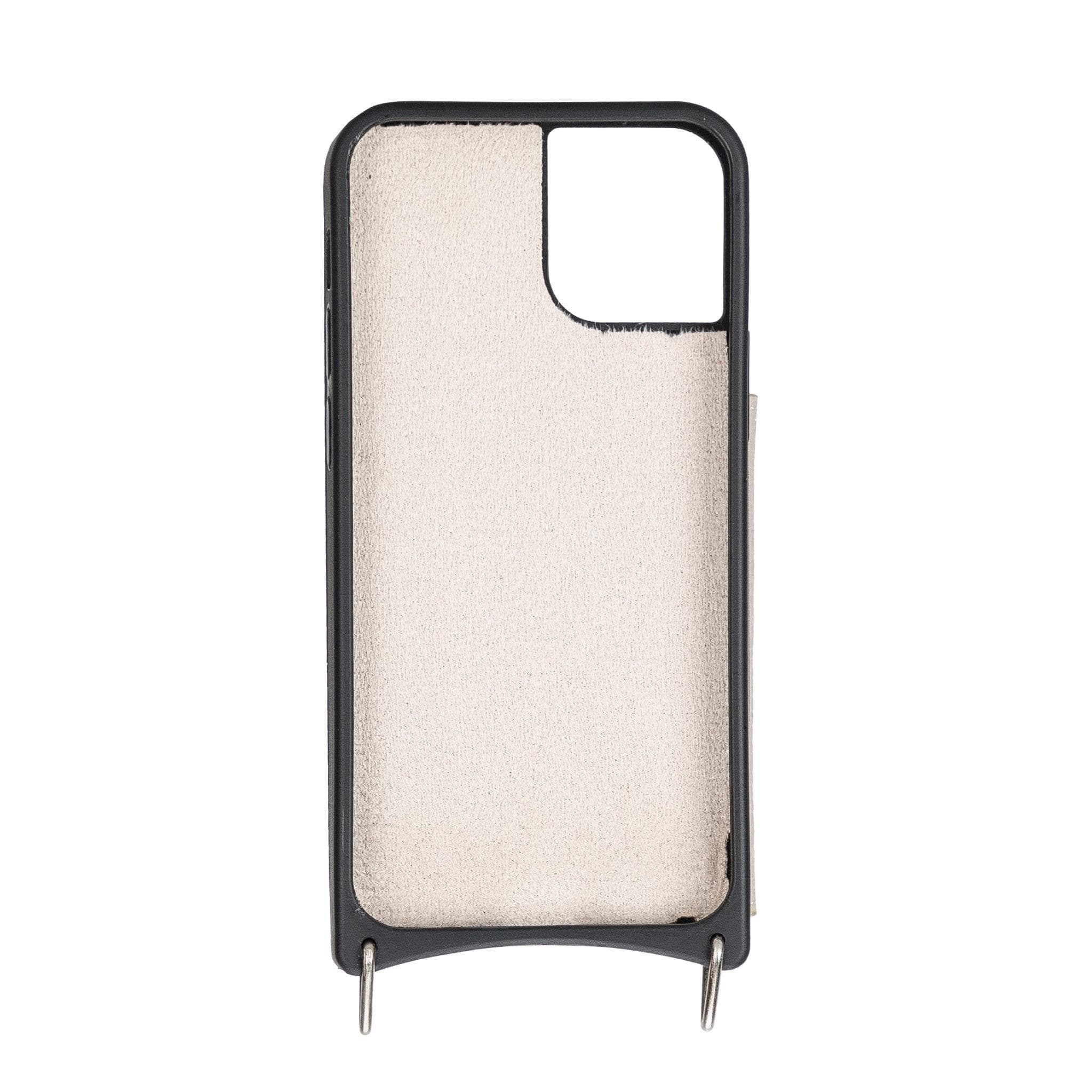iPhone 12 / 12 Pro Leather Wallet Case with Shoulder Strap – Saff