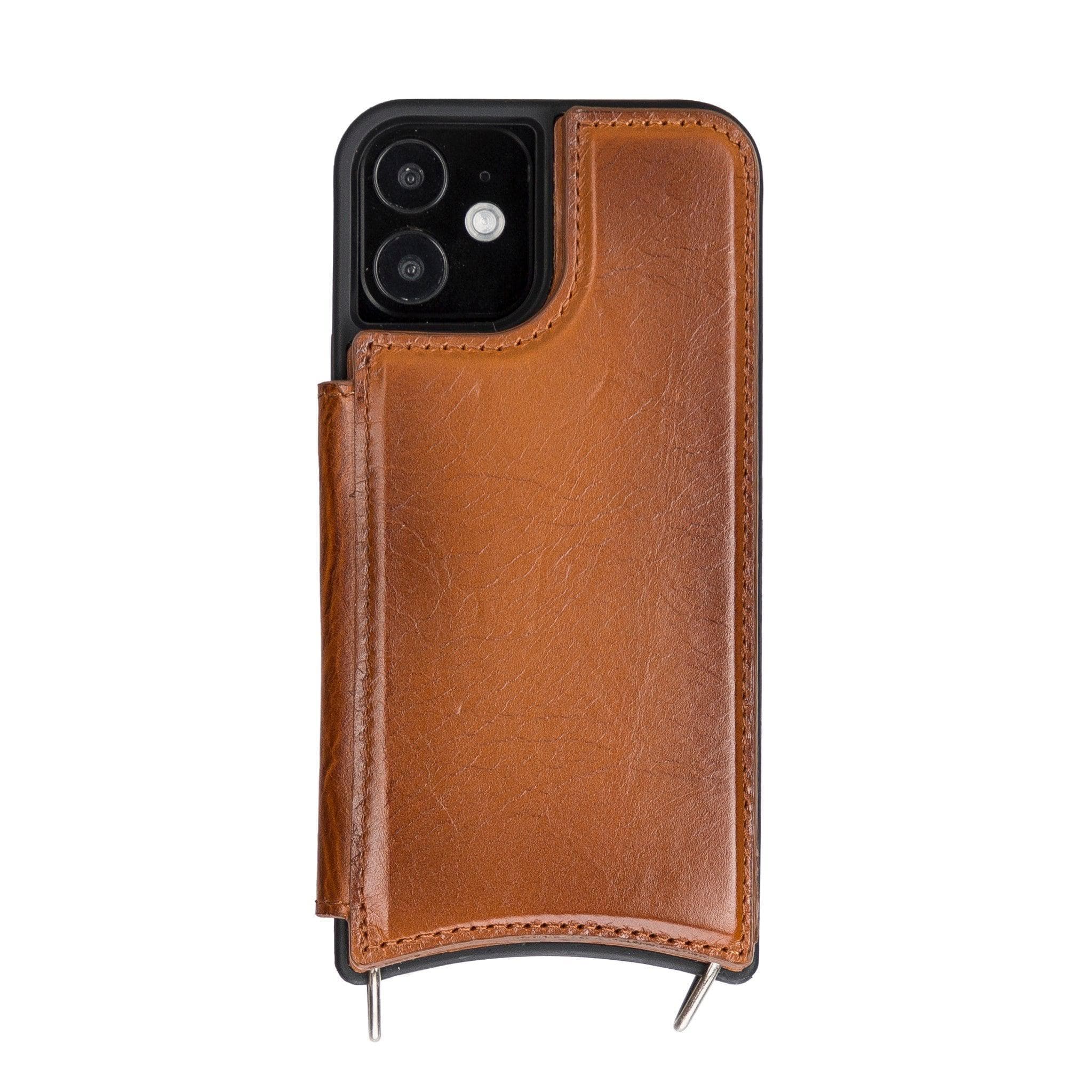 iPhone 12 / 12 Pro Leather Wallet Case with Shoulder Strap – Saff