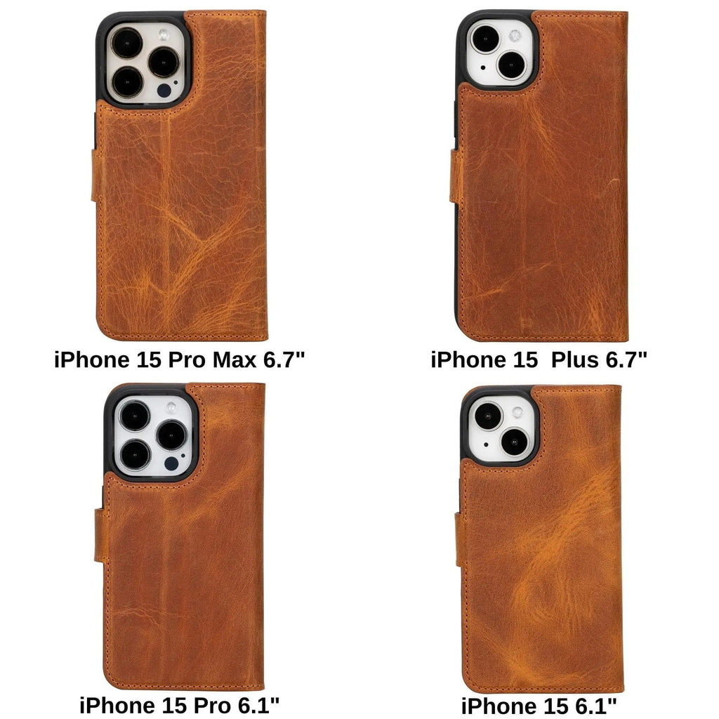 iPhone 15 Leather Wallet Case Detachable RFID MagSafe – Magic Series