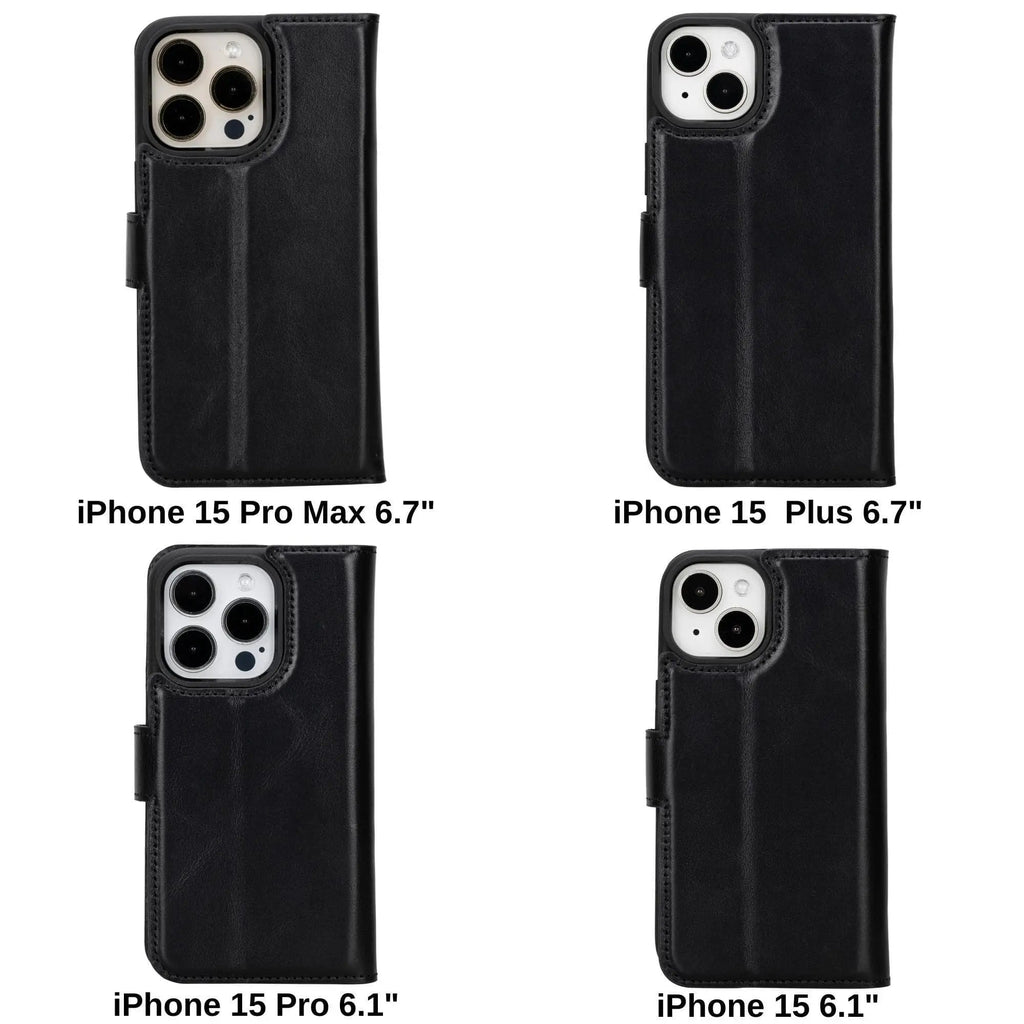 iPhone 15 Pro Max Leather Wallet Case Detachable RFID MagSafe – Magic Series