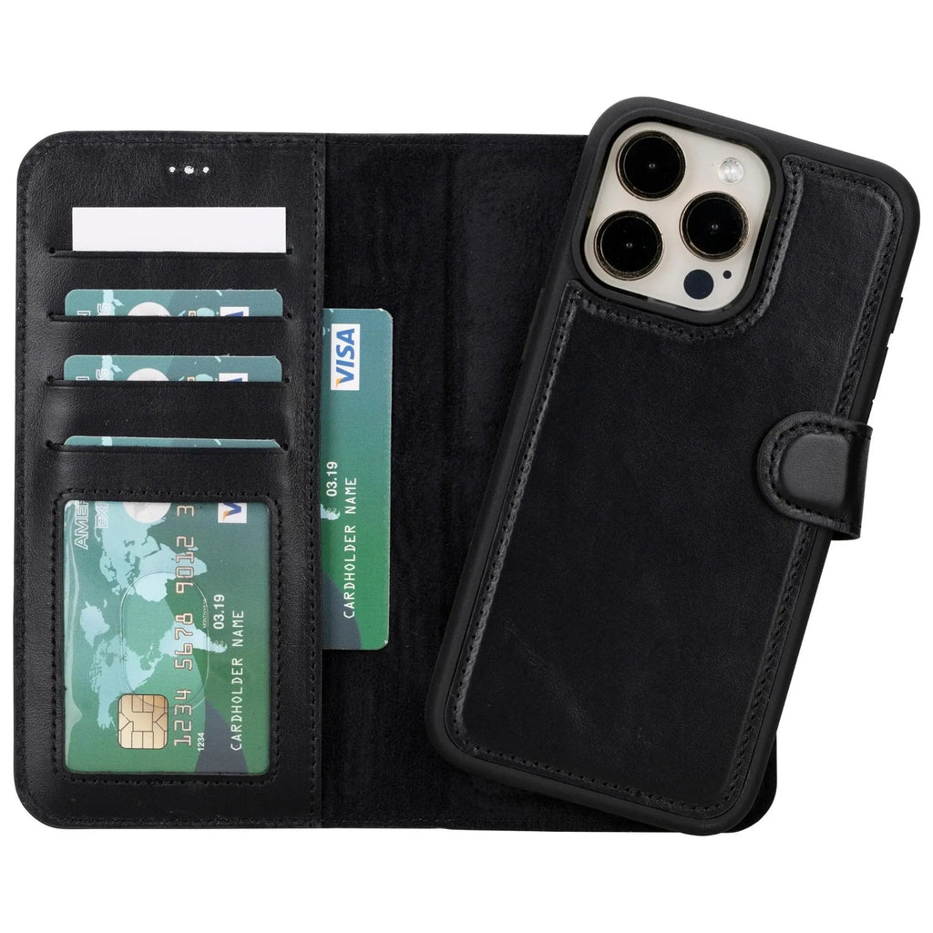 iPhone 15 Pro Max Leather Wallet Case Detachable RFID MagSafe – Magic Series