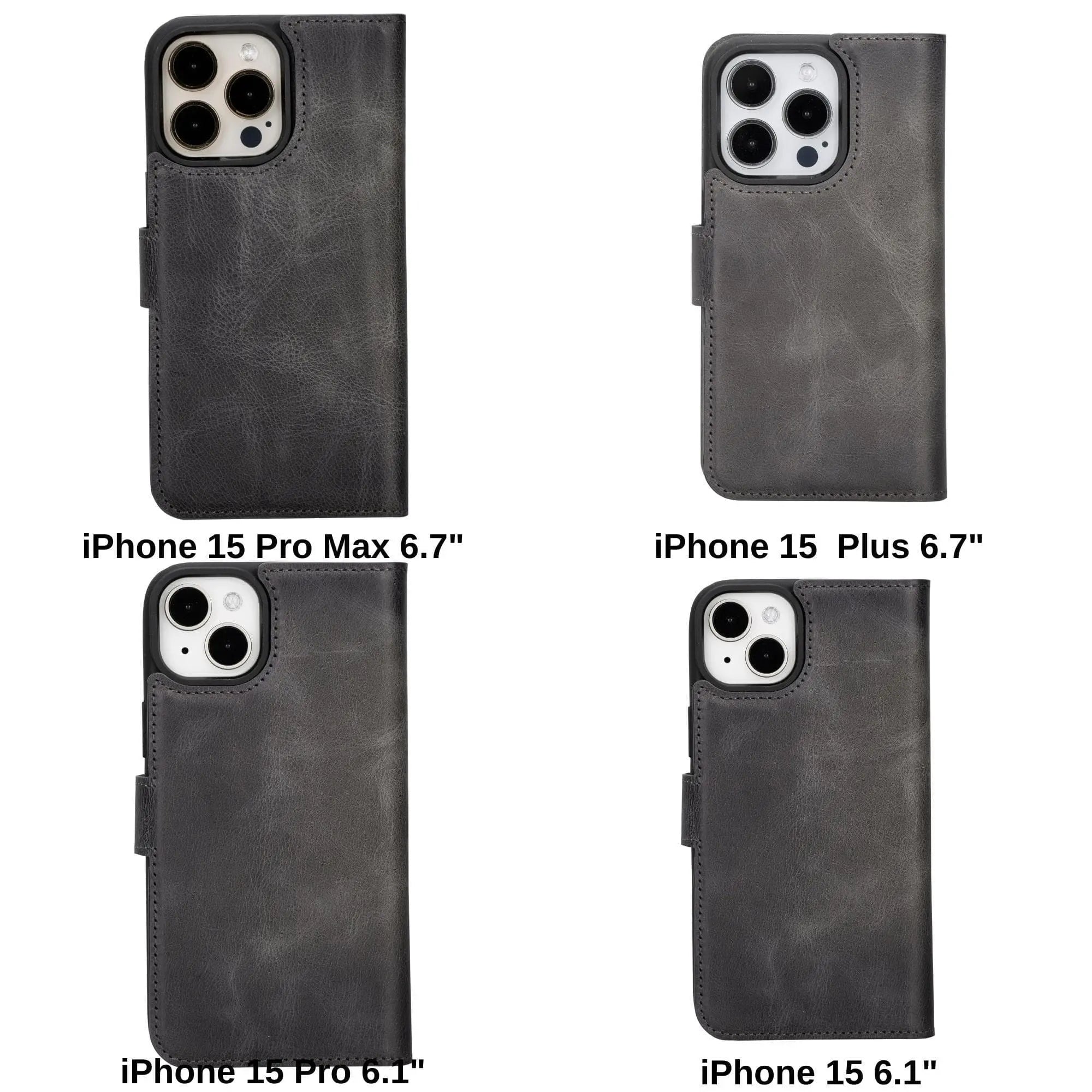 iPhone 15 Pro Max Leather Wallet Case Detachable RFID MagSafe – Magic Series