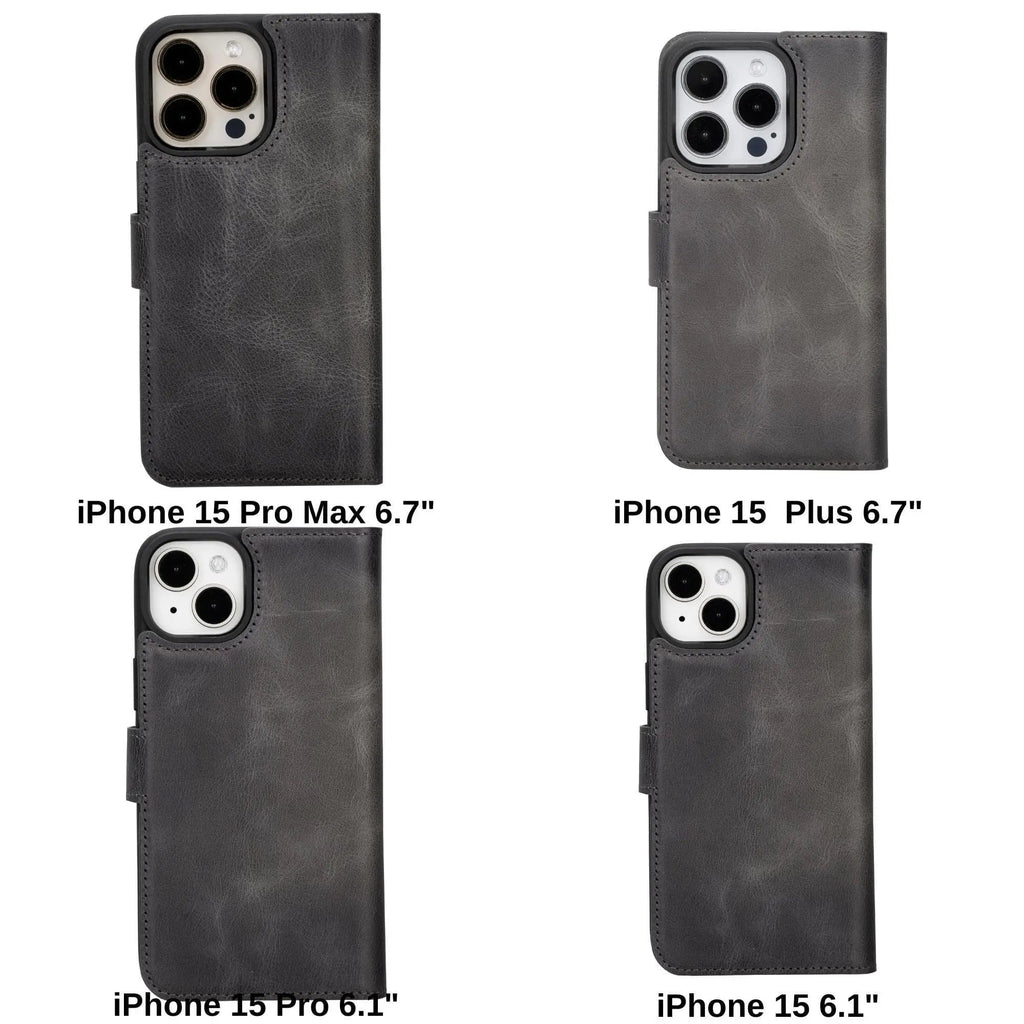 iPhone 15 Plus Leather Wallet Case Detachable RFID MagSafe – Magic Series