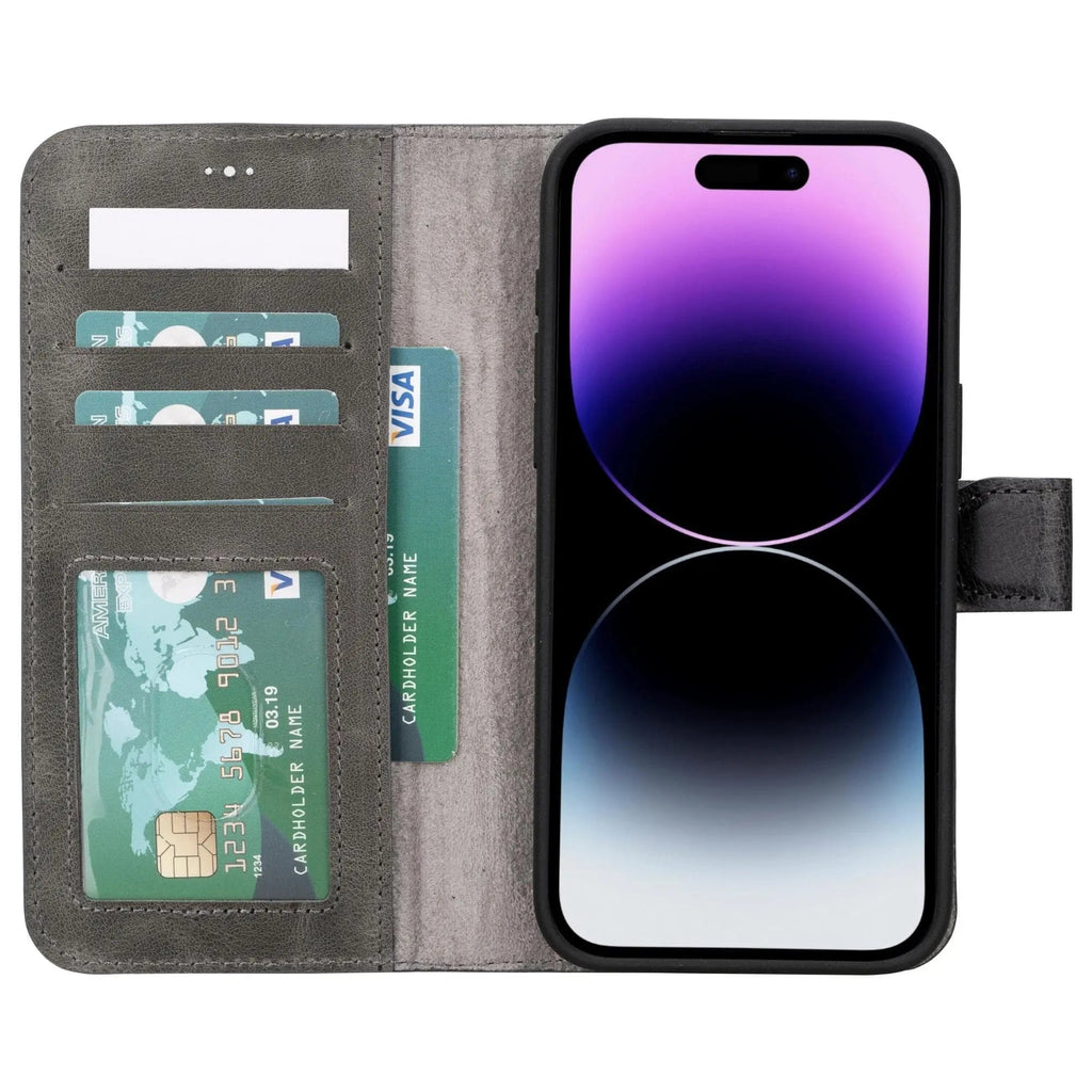 iPhone 15 Pro Max Leather Wallet Case Detachable RFID MagSafe – Magic Series