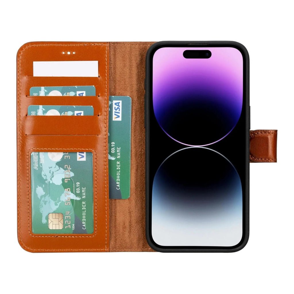 iPhone 15 Plus Leather Wallet Case Detachable RFID MagSafe – Magic Series