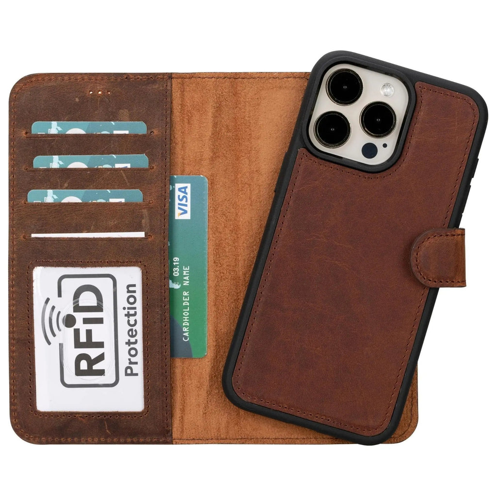 iPhone 15 Pro Leather Wallet Case Detachable RFID MagSafe – Magic Series