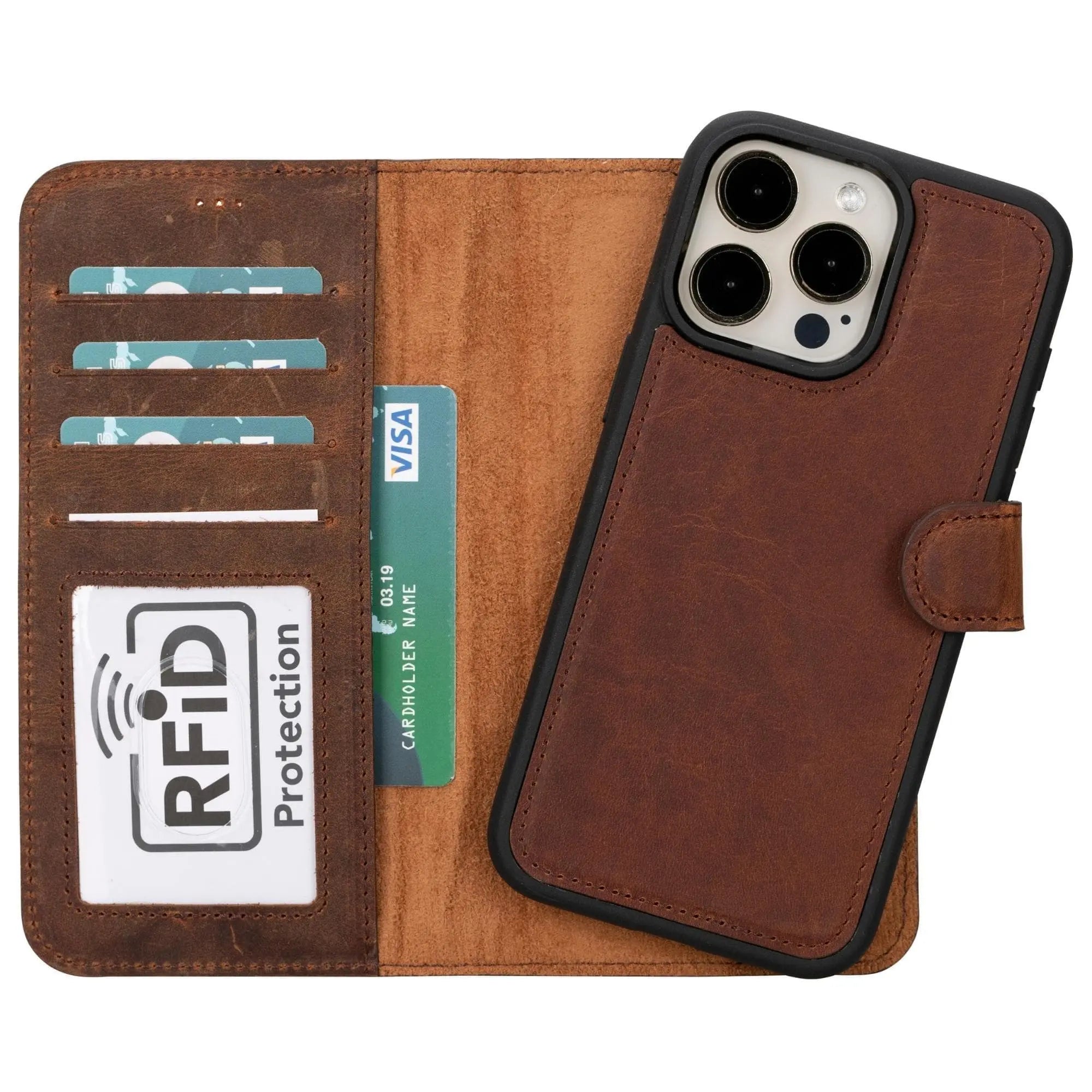 iPhone 15 Leather Wallet Case Detachable RFID MagSafe – Magic Series
