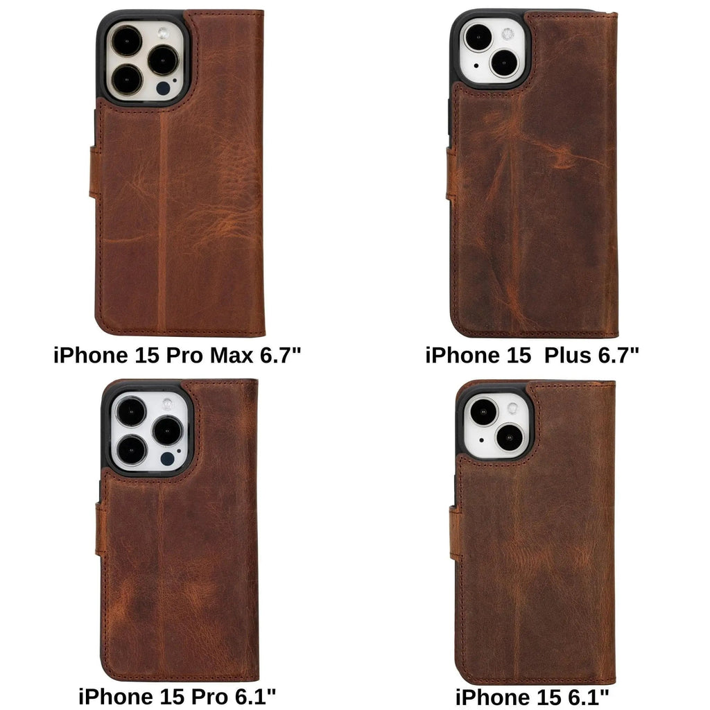 iPhone 15 Leather Wallet Case Detachable RFID MagSafe – Magic Series