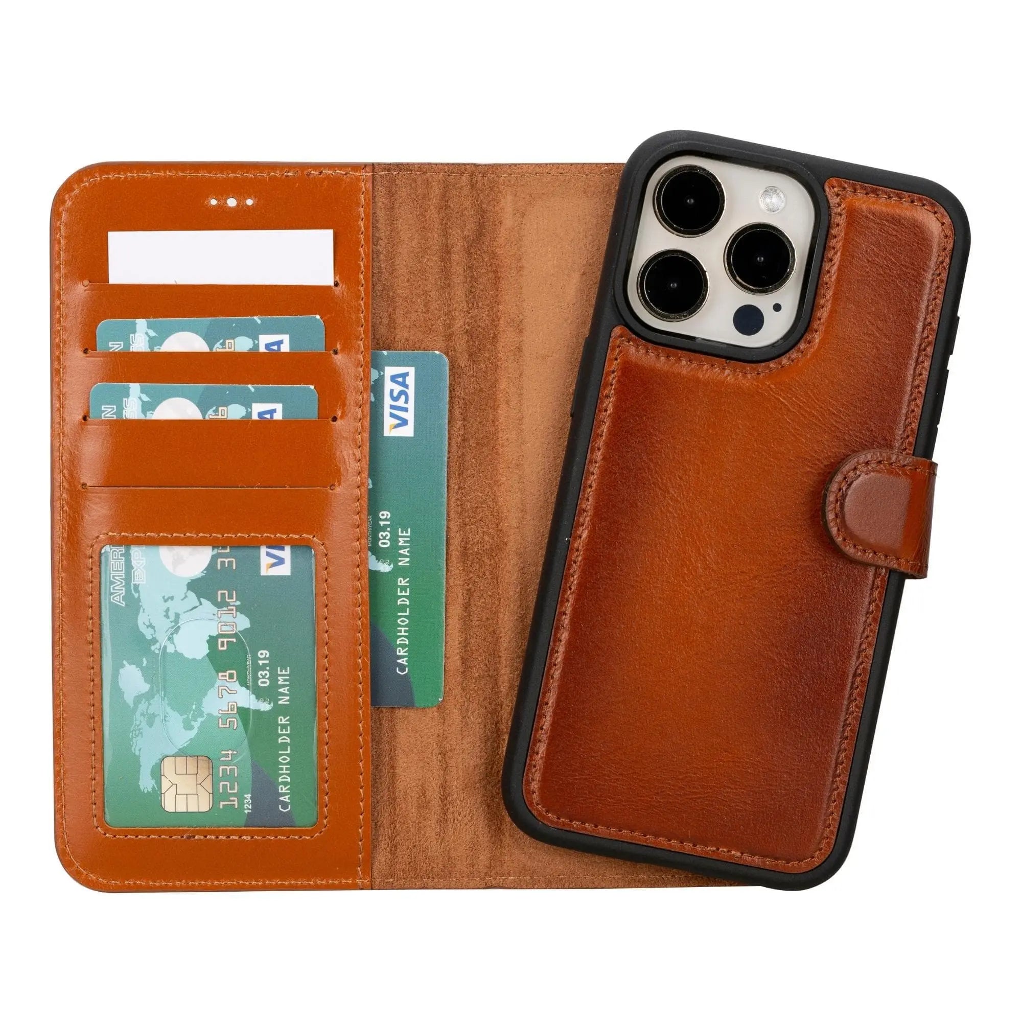 iPhone 15 Plus Leather Wallet Case Detachable RFID MagSafe – Magic Series