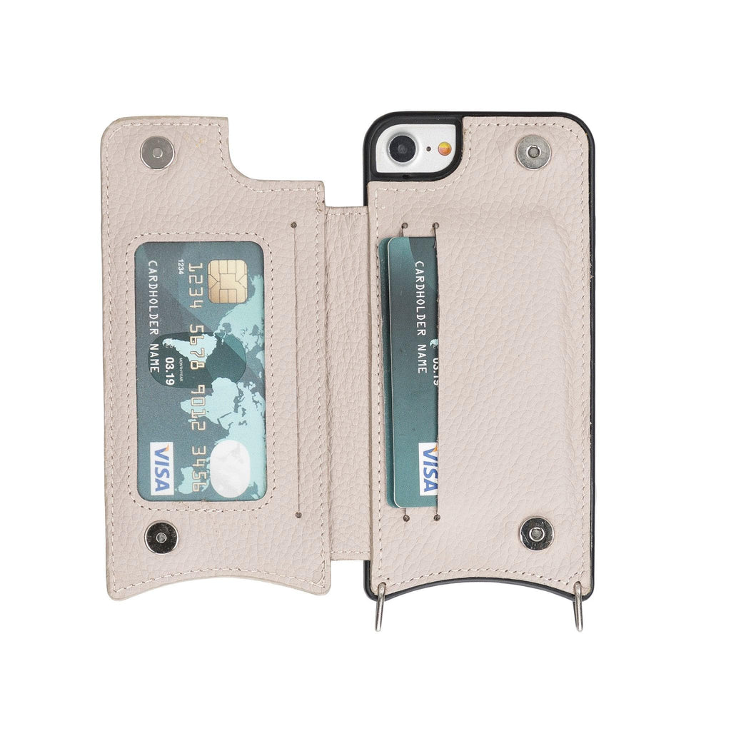 Saff iPhone SE / 8 / 7 Leather Case with Shoulder Strap