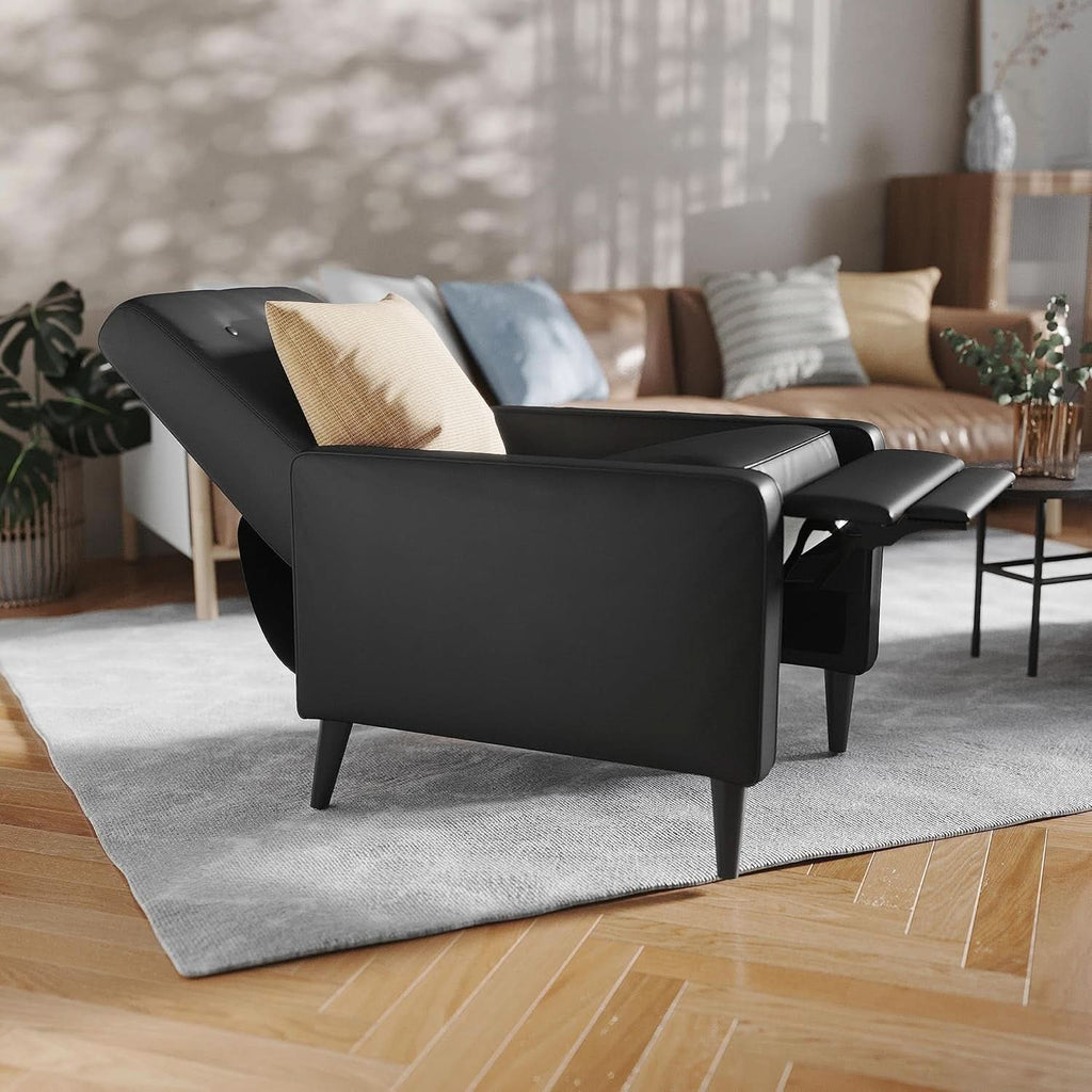 Ezra Pushback Recliner Black LeatherSoft Upholstery