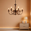 Six Light Farmhouse Candle Chandelier Oil Rubbed Brown Ceiling Light