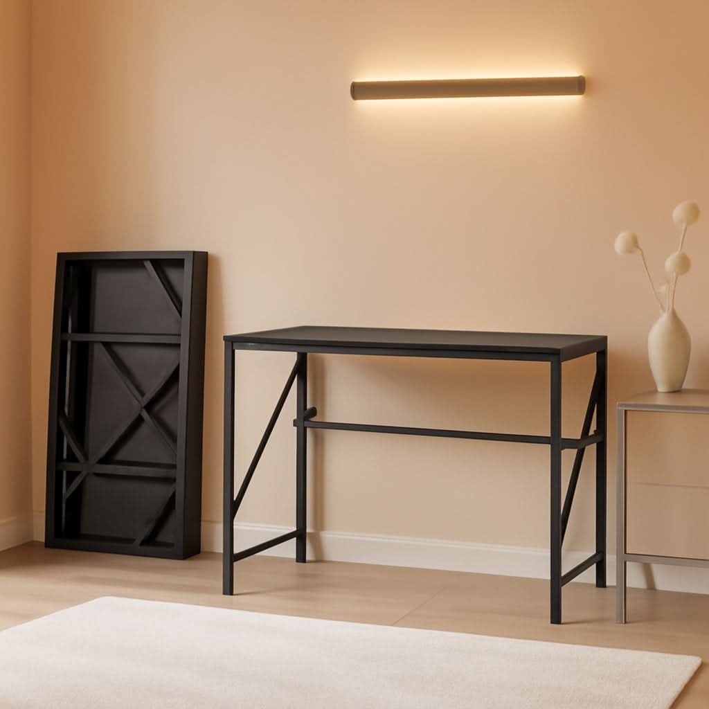 No Assembly Folding Desk for Small Spaces Home Office