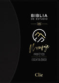 Rvr, Biblia de Estudio del Mensaje Profético Y Escatológico, Negro, Interior a DOS Colores, Con Índice - Imitation Leather